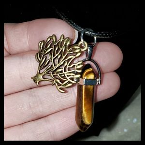 Tiger's Eye Chakra and Tree of Life Necklace